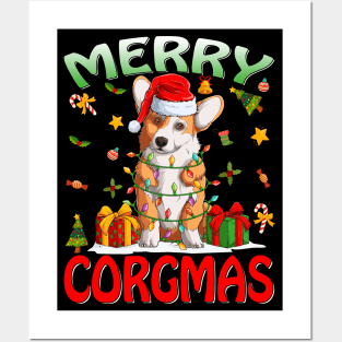 Merry Corgmas Ugly Corgi Christmas Nerdy Xmas Pajamas T-Shirt Posters and Art